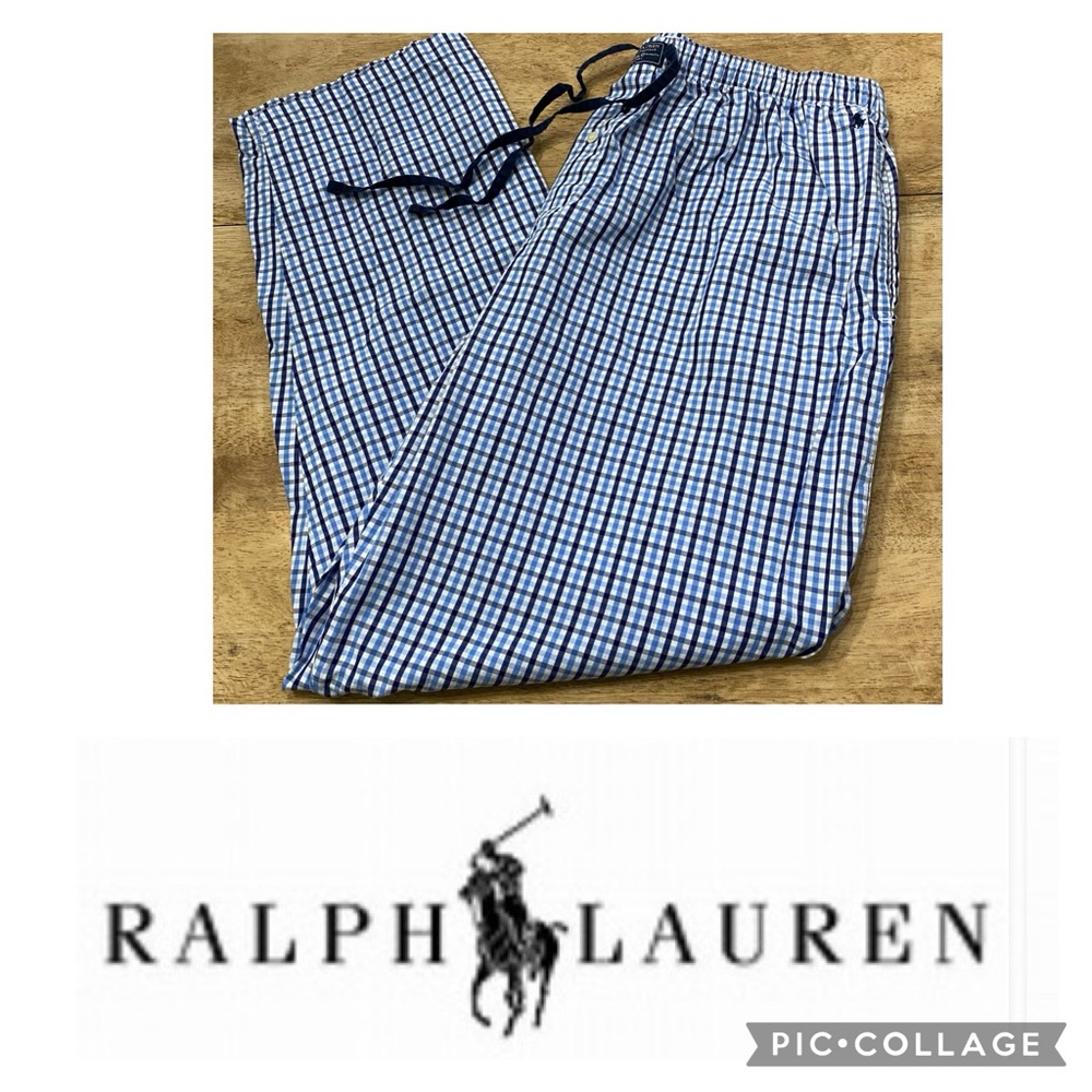 Polo‎ by Ralph Lauren Men’s XL Blue Plaid Cotton Pajama/Lounge Pants